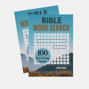 front view of two Bible word search paperback books
