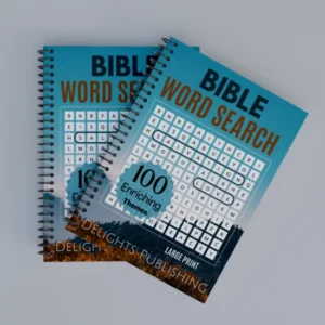 Top view of a set of 2 Spiral-Bound Bible Word Search Books