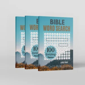 side view of 3 Bible word search books