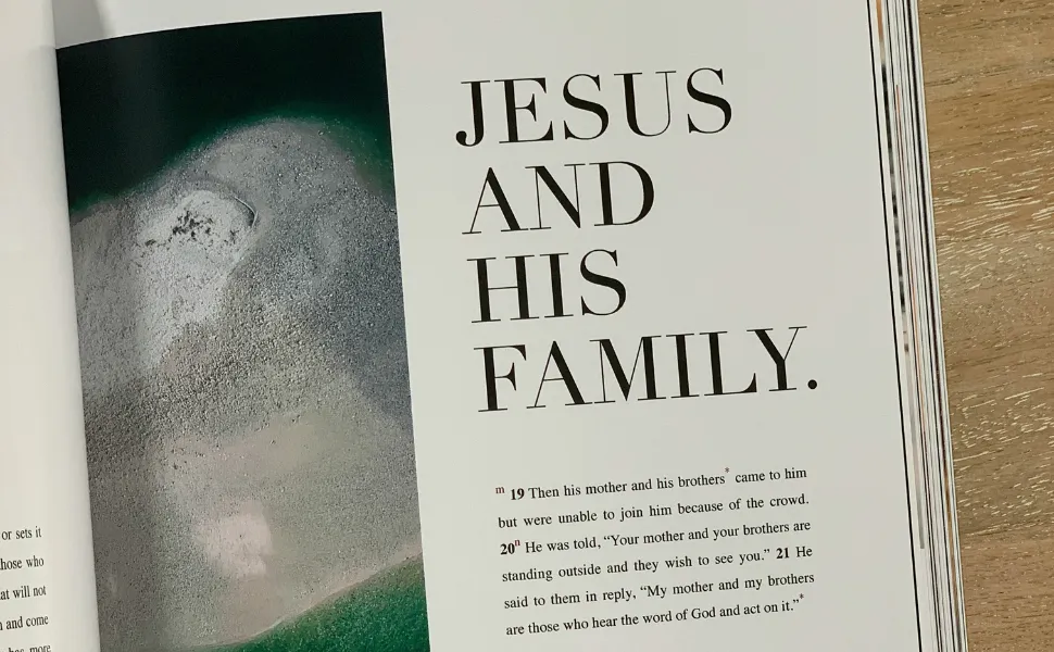 Jesus and his family open book