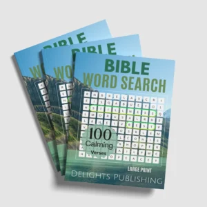 top view of 3 Bible word search books