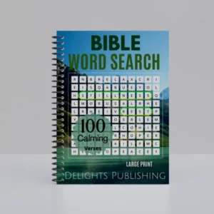 Spiral-bound 8.5x11 bible word search book
