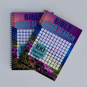 op view of a set of 2 Spiral-Bound Bible Word Search Books