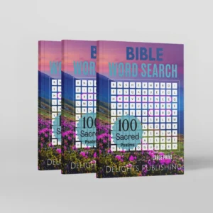 side view of 3 Bible word search books