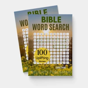 front view of two Bible word search paperback books
