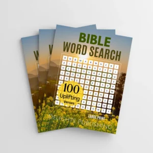 top view of 3 Bible word search books
