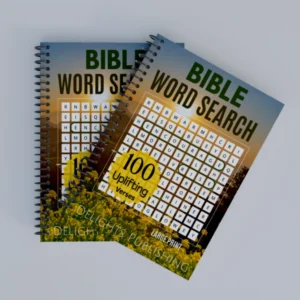 top view of a set of 2 Spiral-Bound Bible Word Search Books