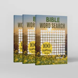 side view of 3 Bible word search books