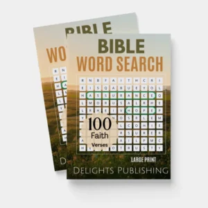 front view of two Bible word search paperback books