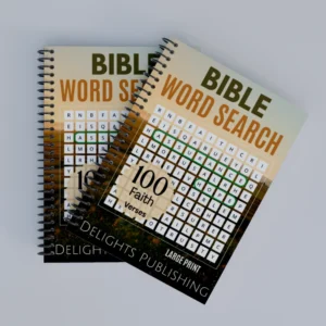 top view of a set of 2 Spiral-Bound Bible Word Search Books