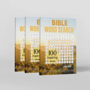 side view of 3 Bible word search books