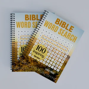top view of a set of 2 Spiral-Bound Bible Word Search Books