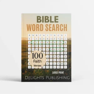 Bible word search book standing upright