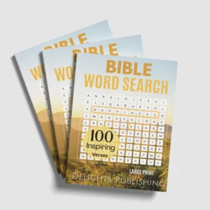 top view of 3 Bible word search books